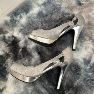 Guess Silver platform heels